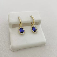 ARRACADA MINI CON COLGANTE DESMONTABLE ZIRCONIA AZUL - ORO 10K