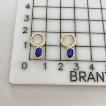 ARRACADA MINI CON COLGANTE DESMONTABLE ZIRCONIA AZUL - ORO 10K