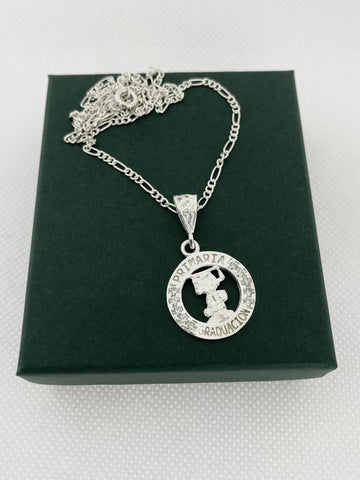 CADENA CON DIJE GRADUACIÓN - PRIMARIA - PLATA .925