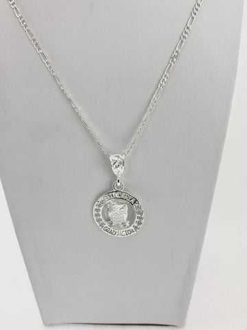 CADENA CON DIJE GRADUACIÓN - SECUNDARIA - PLATA .925