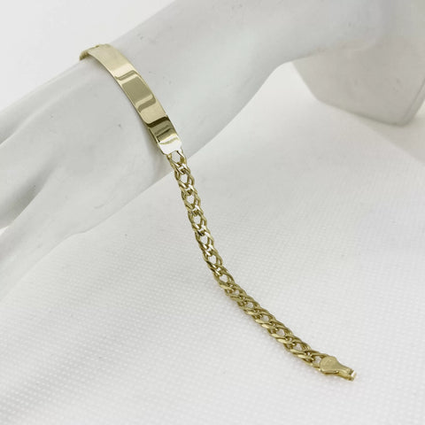 ESCLAVA PLACA DOBLE ROMBO - 20 cm x 4 mm - ORO 10K