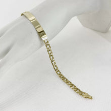 ESCLAVA PLACA DOBLE ROMBO - 20 cm x 4 mm - ORO 10K