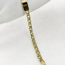 ESCLAVA PLACA DOBLE ROMBO - 20 cm x 4 mm - ORO 10K