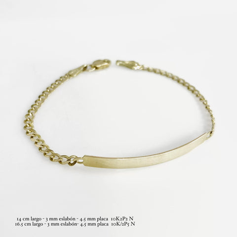 ESCLAVA JUVENIL ESTILO BARBADO - 16 cm x 3 mm - ORO 10K