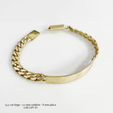 ESCLAVA PARA BEBÉ / NIÑO - ESTILO BARBADO CUBANO - 14 CM X 5.5 MM - ORO 10K