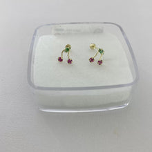 BROQUEL CEREZA ZIRCONIAS - ORO 10K