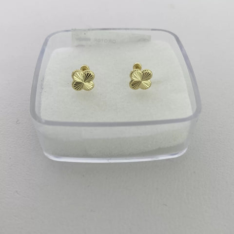 BROQUEL TREBÓL DIAMANTADO - ORO 10K