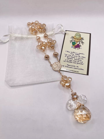 MISTERIO CRISTAL CON ANILLOS Y ÁNGEL BOLA ESFERA GOLD