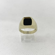 ANILLO CUADRO TIPO ÓNIX SINTETICA - ORO 10K