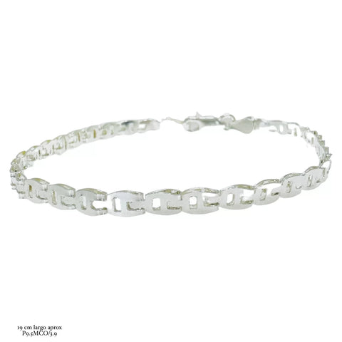 PULSERA TROQUELADO TIPO GUCHI - PLATA .925