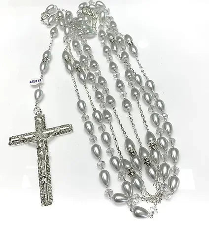 LAZO PLATEADO - PERLAS EN GOTA