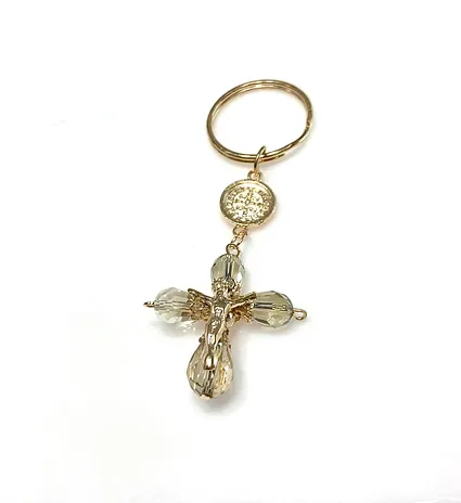 LLAVERO CRUZ GOTAS CON CRISTO CH