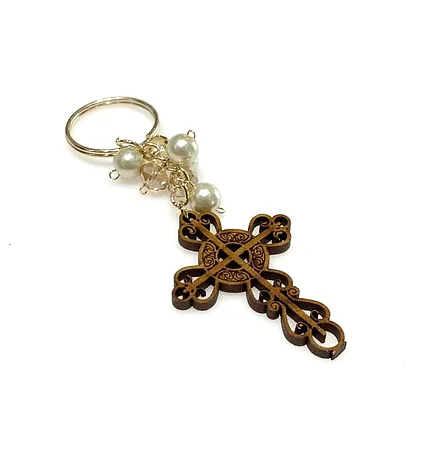 LLAVERO CRUZ VINTAGE MDF