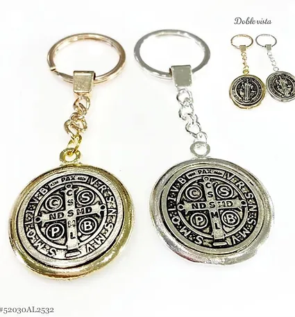 LLAVERO MEDALLA SAN BENITO SOMBREADA