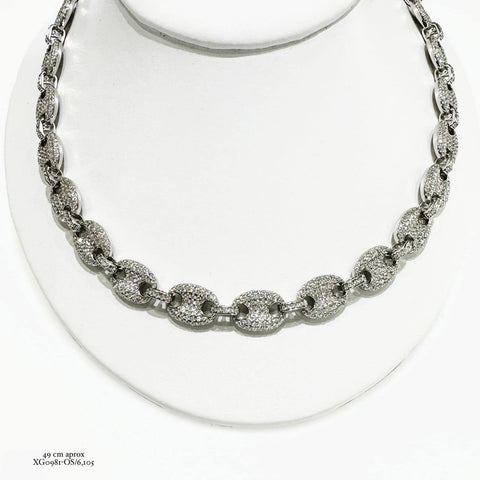 CADENA PIEDRA ZIRCONIA ESLABÓN ESPECIAL ITALY - PLATA .925