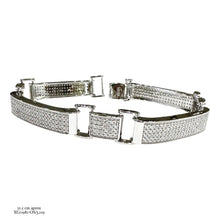 PULSO BARRAS ZIRCONIAS ITALY 21.5 CM - PLATA .925