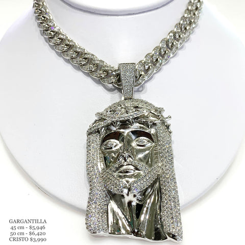 DIJE ROSTRO CRISTO ZIRCONIA - PLATA .925