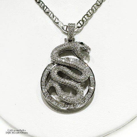 DIJE SERPIENTE EN CÍRCULO - PLATA .925