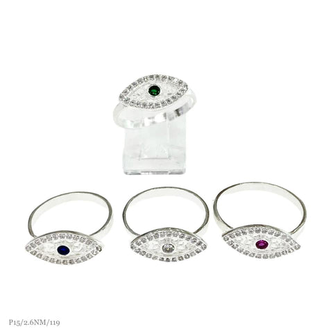 ANILLO OJO ZIRCONIAS - PLATA .925