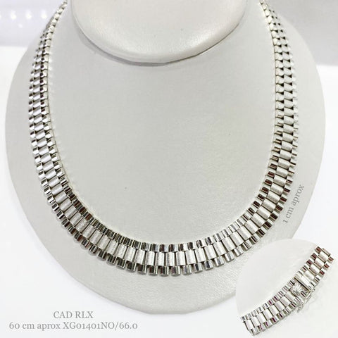 CADENA TIPO RLX 1 cm - 60 cm - PLATA .925