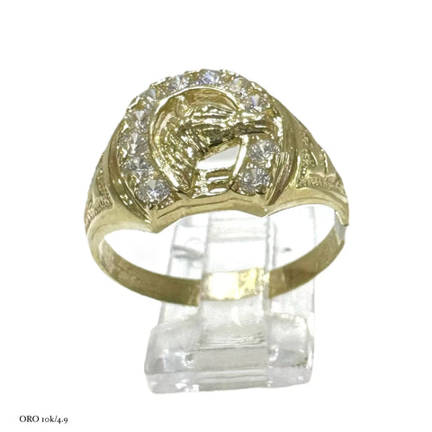 ANILLO HERRADURA CON CABALLO - ORO 10K