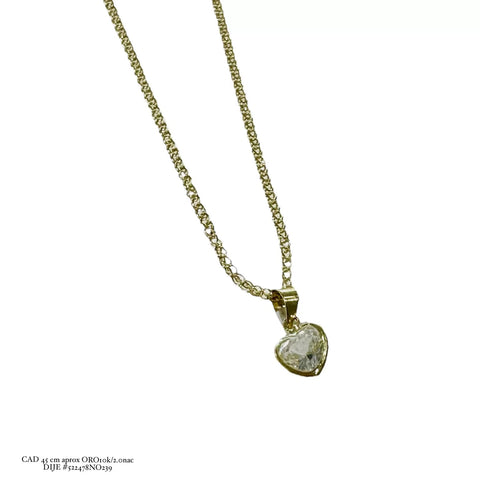 GARGANTILLA CORAZÓN ZIRCONIA - BLANCO