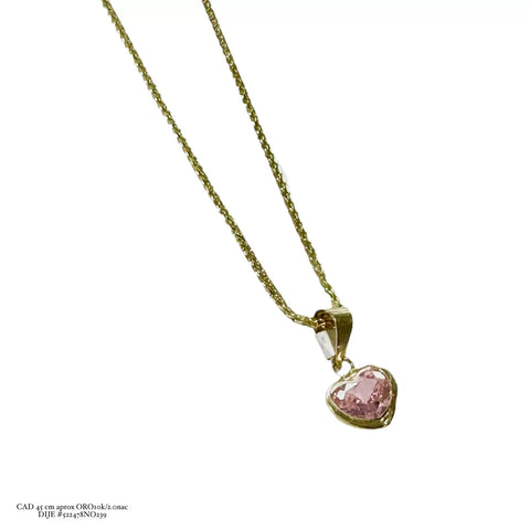 GARGANTILLA CORAZÓN ZIRCONIA - ROSA