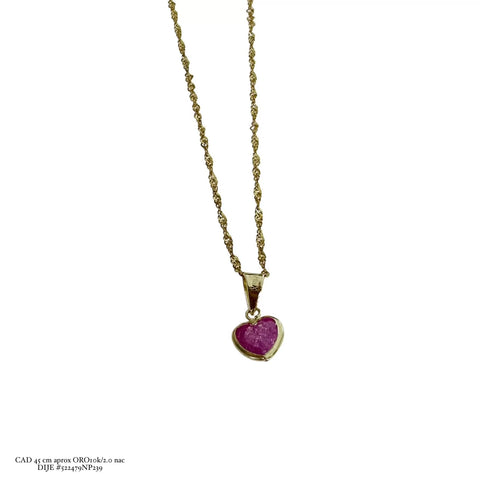 GARGANTILLA CORAZÓN COLORES TIPO GEMA - MORADO