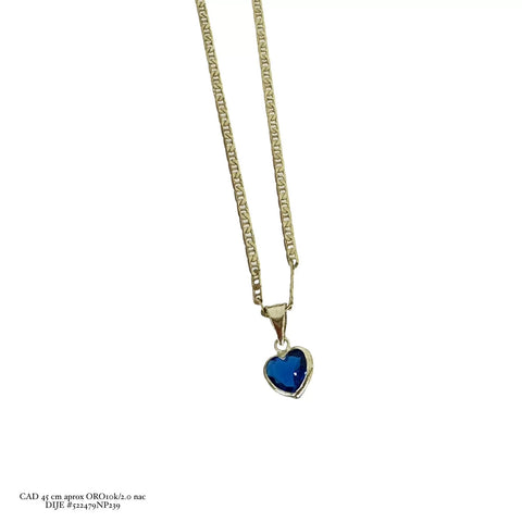GARGANTILLA CORAZÓN COLORES OBSCUROS - AZUL