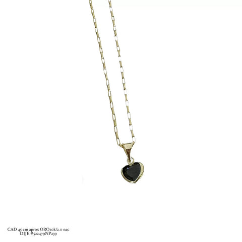 GARGANTILLA CORAZÓN COLORES OBSCUROS - NEGRO