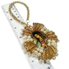 COLGANTE VIRGEN GUADALUPE BORDADO CONITOS DE CRISTAL