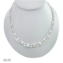 CADENA GUCC. PUNTEADA  7 mm - 55 CM - PLATA .925