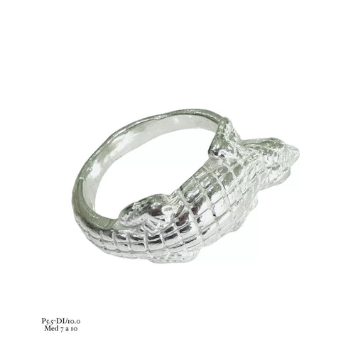 ANILLO COCODRILO PLATA .925