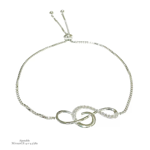PULSERA NOTA MUSICAL AJUSTABLE - PLATA .925
