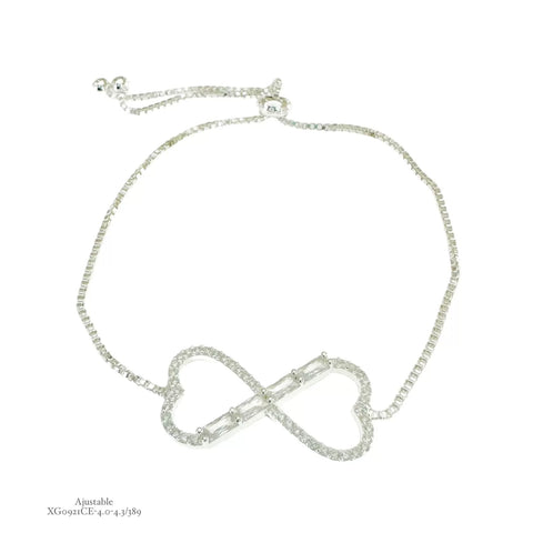 PULSERA CORAZONES INFINITO - PLATA .925