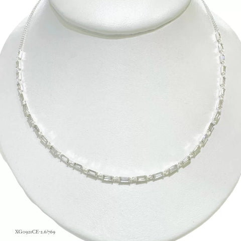 GARGANTILLA BAGUETTES ZIRCONIAS - PLATA .925
