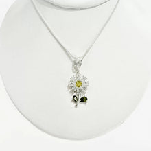 GARGANTILLA CON FLOR ZIRCONIA DETALLE COLOR  - PLATA .925