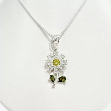 GARGANTILLA CON FLOR ZIRCONIA DETALLE COLOR  - PLATA .925