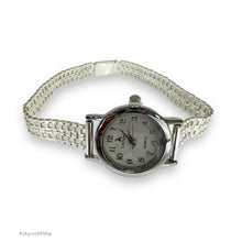 RELOJ EXTENSIBLE PETATILLO CARATULA BLANCA PARA DAMA - PLATA .925