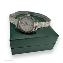 RELOJ EXTENSIBLE PETATILLO CARATULA BLANCA PARA DAMA - PLATA .925