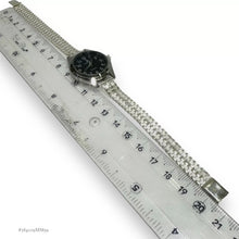 RELOJ EXTENSIBLE PETATILLO CARATULA NEGRA PARA DAMA - PLATA .925