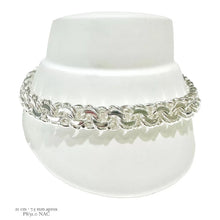 PULSO ESLABÓN CHINO  21 CM - 7.5 MM - PLATA .925