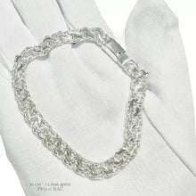 CADENA Y PULSO ESLABÓN CHINO 7.5 MM - PLATA .925