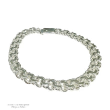 PULSO ESLABÓN CHINO  21 CM - 7.5 MM - PLATA .925