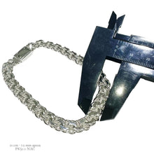 CADENA Y PULSO ESLABÓN CHINO 7.5 MM - PLATA .925