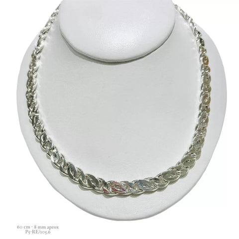 CADENA PERNICHÉ 8 mm - 60 cm- PLATA .925