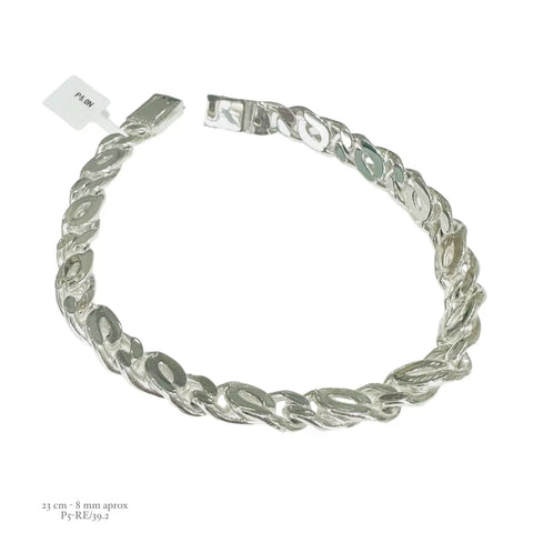 CADENA Y PULSO PERNICHÉ 8 MM - PLATA .925