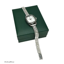 RELOJ ESLABÓN CUBANO CARATULA CUADRO PARA DAMA - PLATA .925