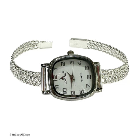 RELOJ ESLABÓN CUBANO CARATULA CUADRO PARA DAMA - PLATA .925