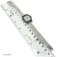 RELOJ ESLABÓN CUBANO CARATULA CUADRO PARA DAMA - PLATA .925